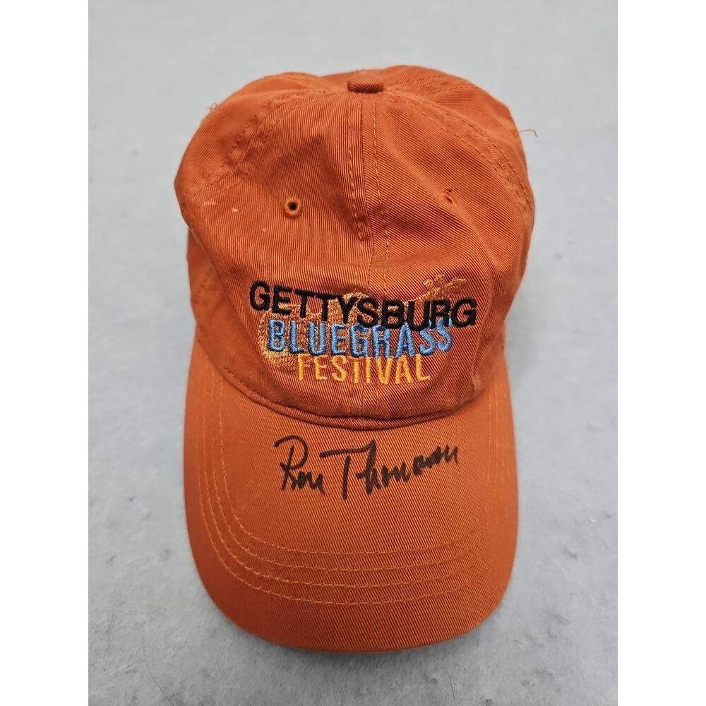 Gettysburg Bluegrass Festival Baseball Hat Orange Blue Strapback Embroidered